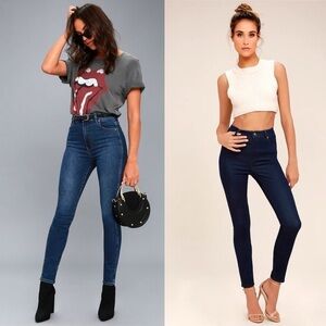 Rollas Eastcoast Sz 25 Dark Wash High-Waisted Ankle Skinny Jeans